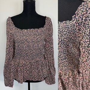 Old Navy Floral Long Sleeve Off Shoulder Blouse (M)